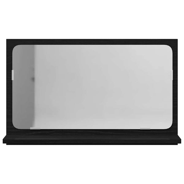 Spiegelablage mit Regal, Schwarz Eiche, 60cm
