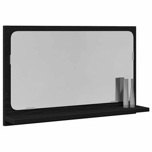 Spiegelablage mit Regal, Schwarz Eiche, 60cm