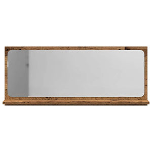 Spiegelablage mit Regal Altholz 90cm