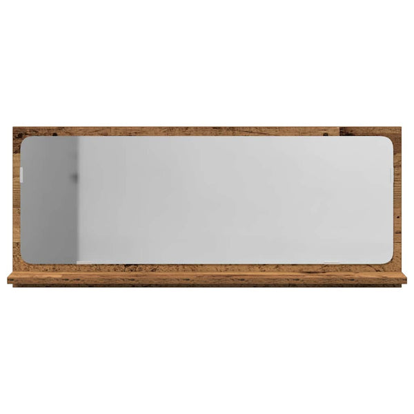 Spiegelablage mit Regal Altholz 90cm