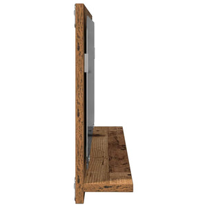 Spiegelablage mit Regal Altholz 90cm