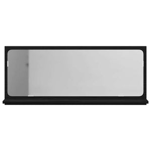 Spiegelablage mit Regal, Schwarz Eiche, 90cm