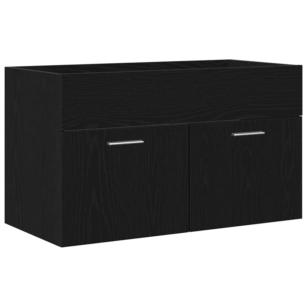 Waschbeckenunterschrank Schwarz Eichenoptik 100cm