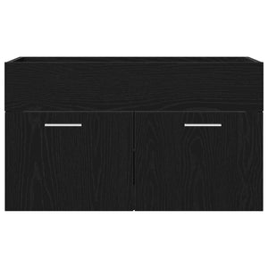 Waschbeckenunterschrank Schwarz Eichenoptik 100cm