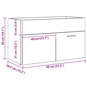 Waschbeckenunterschrank Schwarz Eichenoptik 100cm