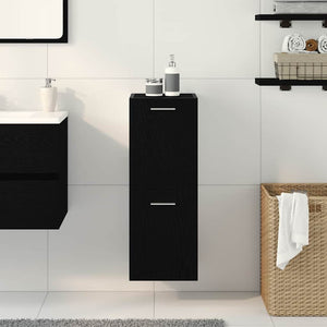 Badezimmerschrank Schwarz Eichen-Optik 30x30x80 cm