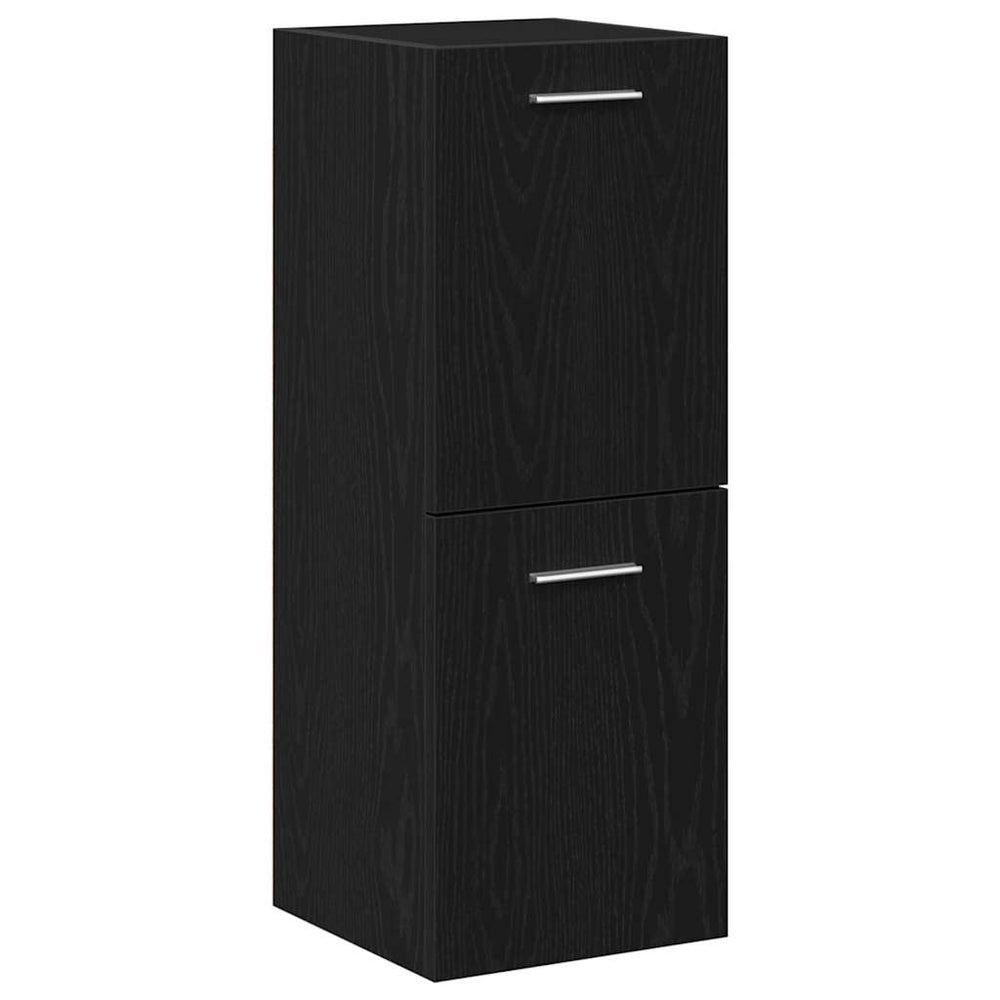 Badezimmerschrank Schwarz Eichen-Optik 30x30x80 cm