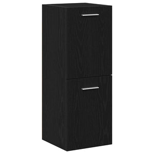 Badezimmerschrank Schwarz Eichen-Optik 30x30x80 cm