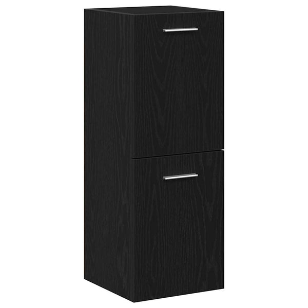 Badezimmerschrank Schwarz Eichen-Optik 30x30x80 cm