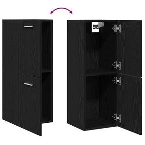 Badezimmerschrank Schwarz Eichen-Optik 30x30x80 cm