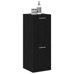 Badezimmerschrank Schwarz Eichen-Optik 30x30x80 cm