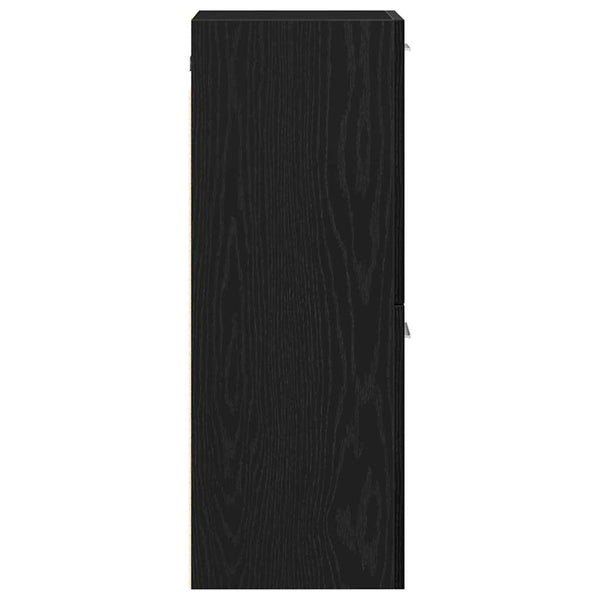 Badezimmerschrank Schwarz Eichen-Optik 30x30x80 cm