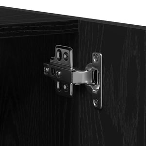 Badezimmerschrank Schwarz Eichen-Optik 30x30x130cm