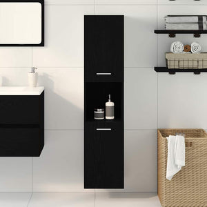 Badezimmerschrank Schwarz Eichen-Optik 30x30x130cm