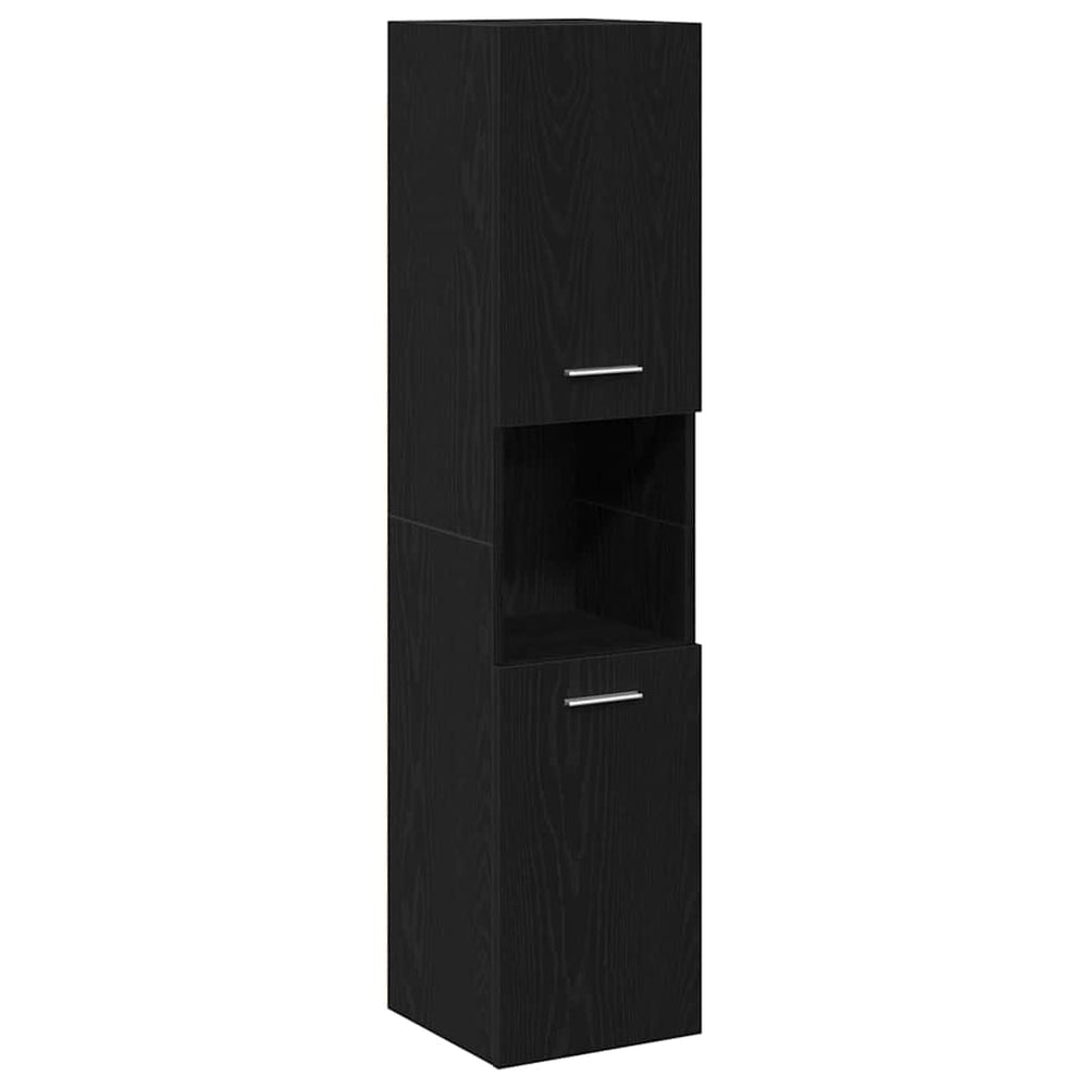 Badezimmerschrank Schwarz Eichen-Optik 30x30x130cm