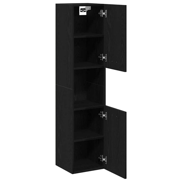 Badezimmerschrank Schwarz Eichen-Optik 30x30x130cm