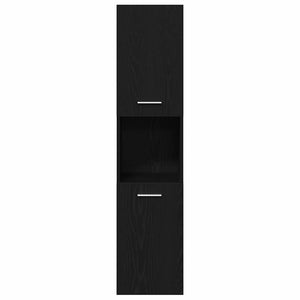 Badezimmerschrank Schwarz Eichen-Optik 30x30x130cm