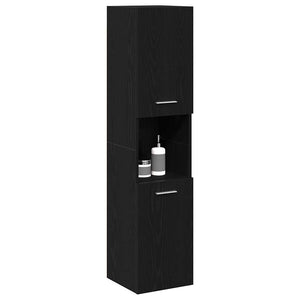 Badezimmerschrank Schwarz Eichen-Optik 30x30x130cm