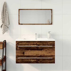 Waschbeckenunterschrank Altholz-Optik 80 cm