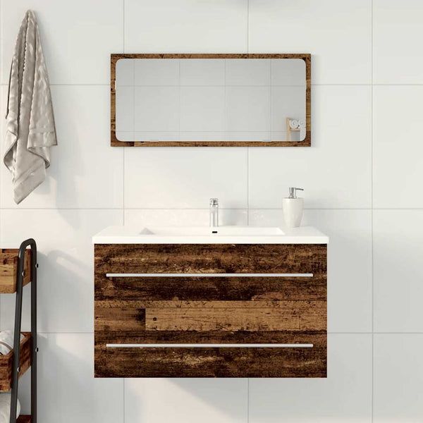 Waschbeckenunterschrank Altholz-Optik 80 cm