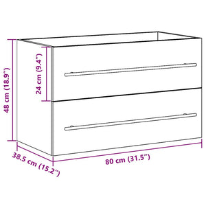 Waschbeckenunterschrank Altholz-Optik 80 cm