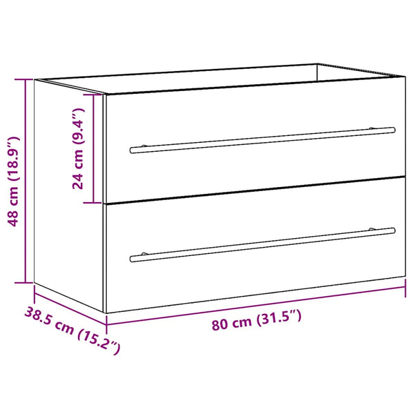 Waschbeckenunterschrank Artisan Eiche 80 cm