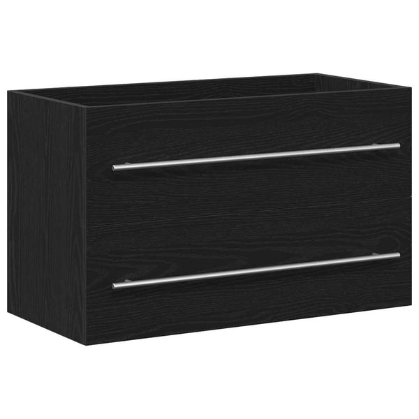 Waschbeckenunterschrank Eiche Schwarz 80 cm