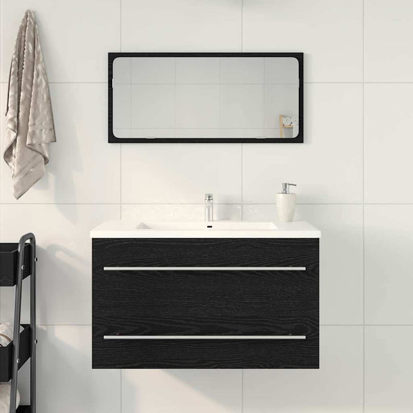 Waschbeckenunterschrank Eiche Schwarz 80 cm