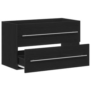Waschbeckenunterschrank Eiche Schwarz 80 cm