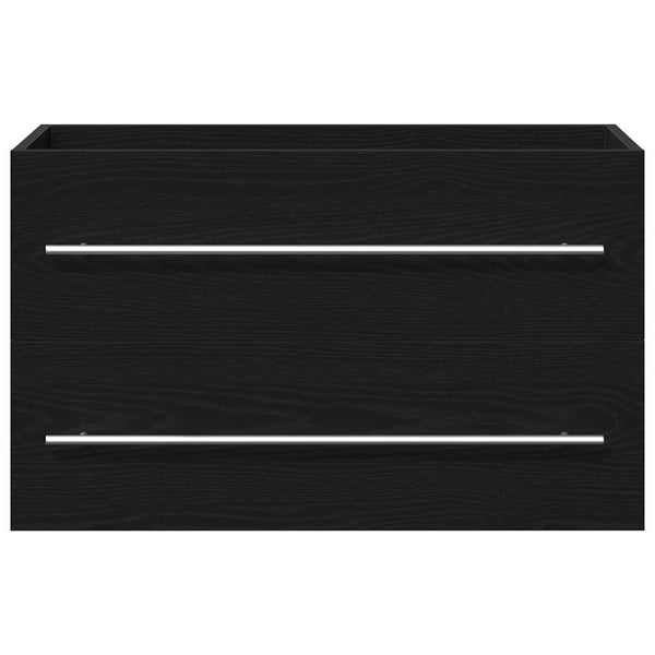 Waschbeckenunterschrank Eiche Schwarz 80 cm