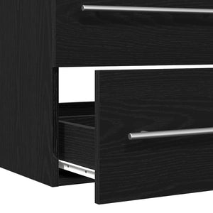 Waschbeckenunterschrank Eiche Schwarz 80 cm