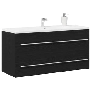 Waschbeckenunterschrank Schwarz Eiche 100 cm