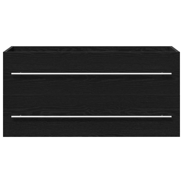 Waschbeckenunterschrank Schwarz Eiche 100 cm