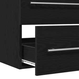 Waschbeckenunterschrank Schwarz Eiche 100 cm