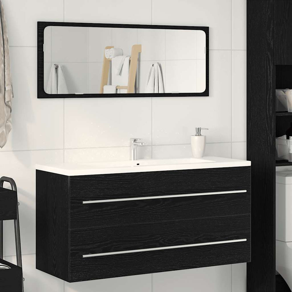 Waschbeckenunterschrank Schwarz Eiche 100 cm