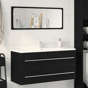 Waschbeckenunterschrank Schwarz Eiche 100 cm