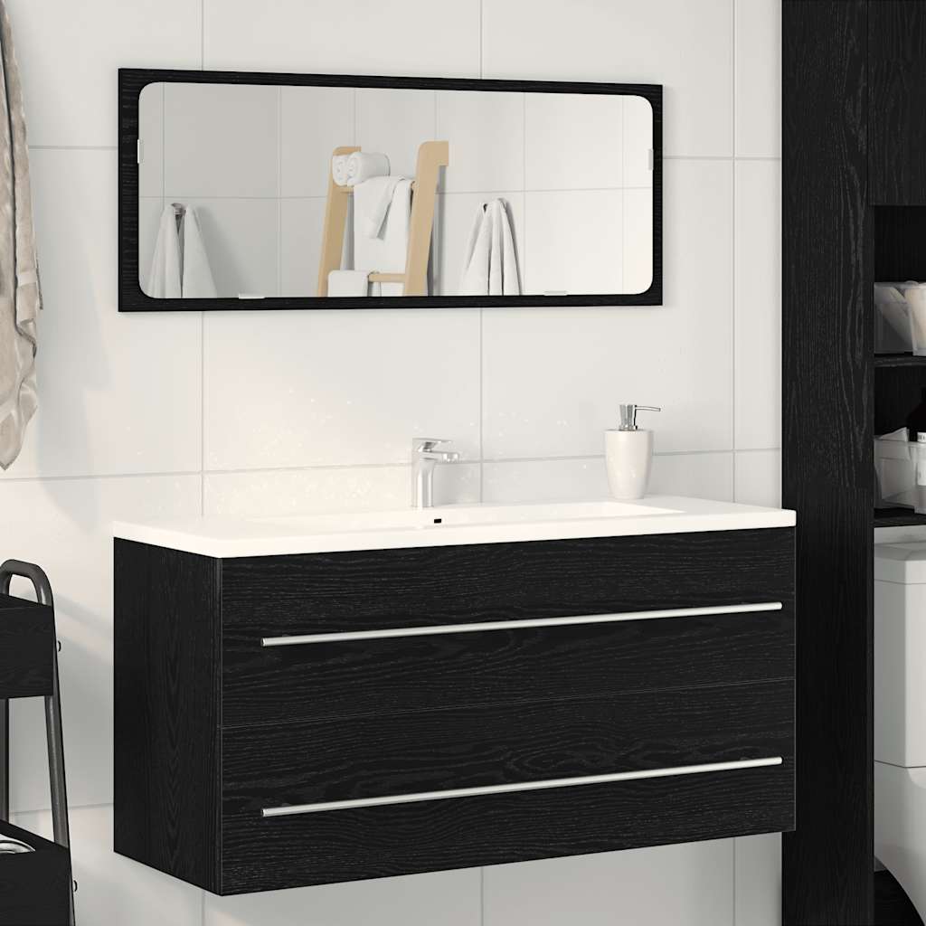 Waschbeckenunterschrank Schwarz Eiche 100 cm