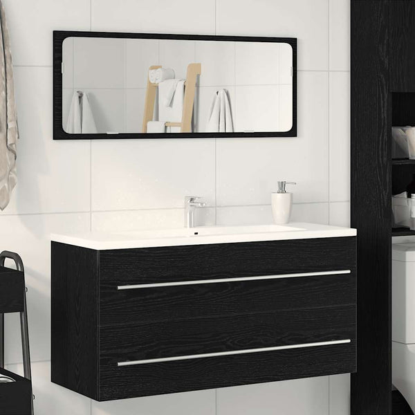 Waschbeckenunterschrank Schwarz Eiche 100 cm