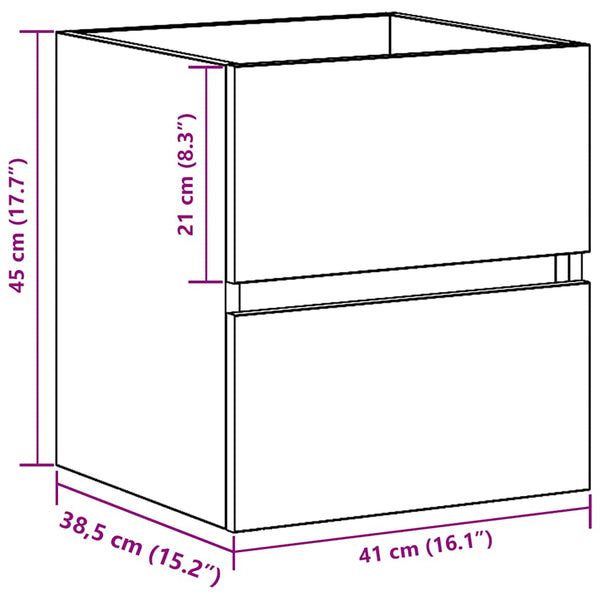 Waschbeckenunterschrank Artisan Oak 41x38,5x45 cm