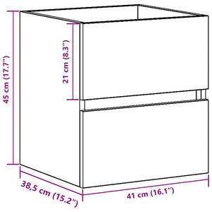 Waschbeckenunterschrank Eiche Schwarz 41 cm