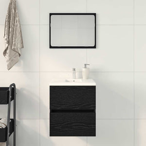 Waschbeckenunterschrank Eiche Schwarz 41 cm
