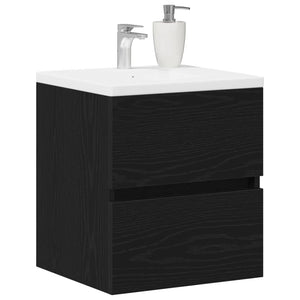 Waschbeckenunterschrank Eiche Schwarz 41 cm