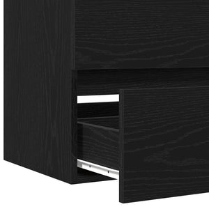 Waschbeckenschrank Schwarz Eiche 60 cm