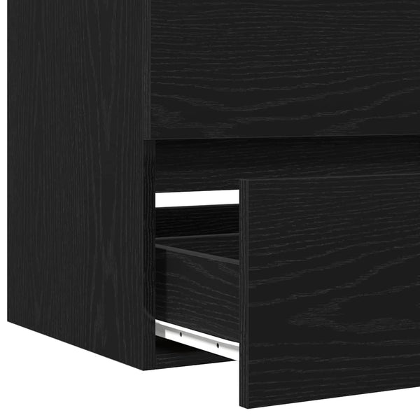 Waschbeckenschrank Schwarz Eiche 60 cm