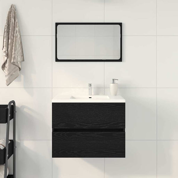 Waschbeckenschrank Schwarz Eiche 60 cm