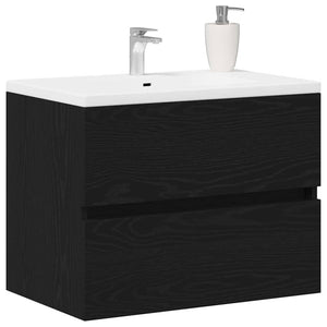 Waschbeckenschrank Schwarz Eiche 60 cm