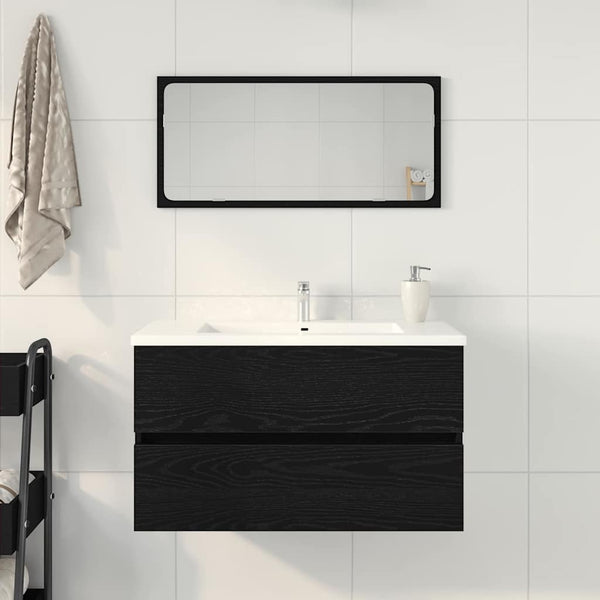 Spülbeckenschrank Schwarz Eiche 80cm