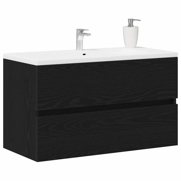Spülbeckenschrank Schwarz Eiche 80cm