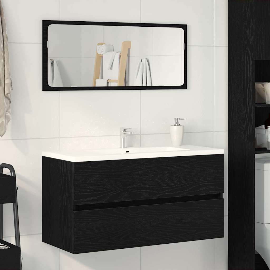Waschbeckenunterschrank Schwarz Eiche 90cm