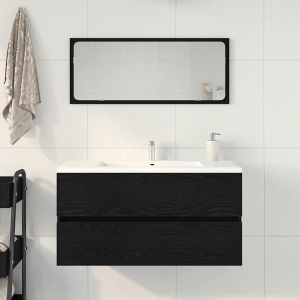 Waschbeckenunterschrank Schwarz Eiche 90cm